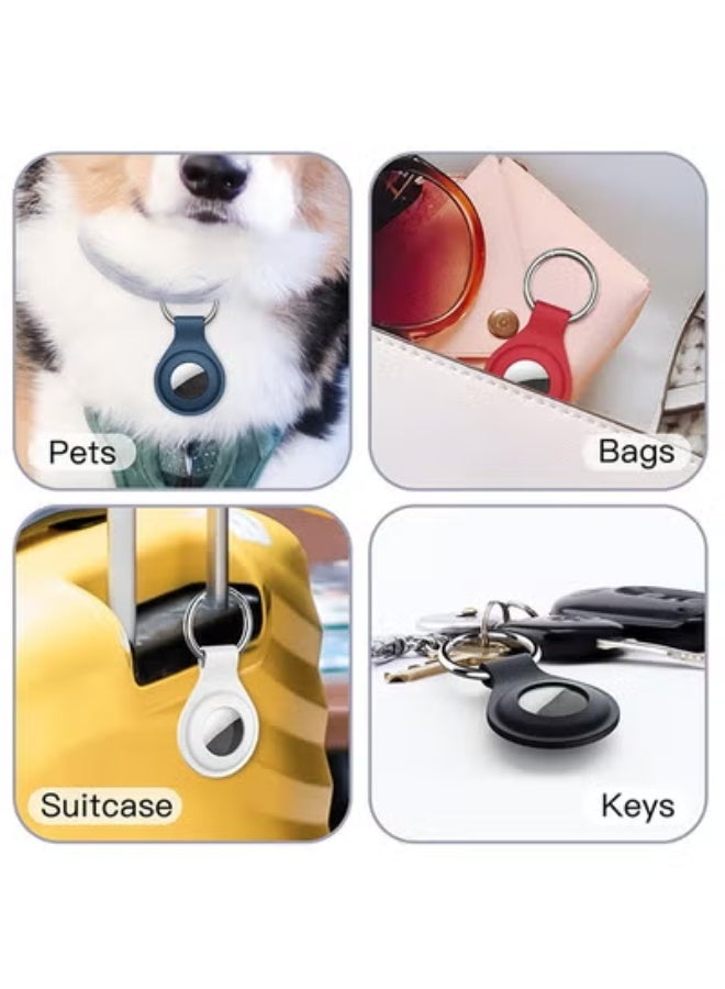fantasize 4 قطع غلاف سيليكون AirTag، حامل AirTag مقاوم للصدمات، غلاف واقي AirTag، سلسلة مفاتيح AirTag للمفاتيح، الحقائب، الأمتعة، طوق الحيوانات الأليفة، تصميم مضاد للفقد ومقاوم للخدوش - Image 4